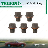 5Pcs Tridon Oil Drain Plugs for Nissan X-Trail T31 Skyline V35 Stagea M35 Tiida