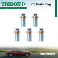 5Pcs Tridon Oil Drain Plugs for Chrysler 300 LX 300C LE LX Crossfire PT Cruiser