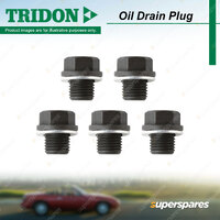 5 x Tridon Oil Drain Plugs for Chrysler Sebring JS 2.4L 4cyl 125kW ED3 EDG 07-10