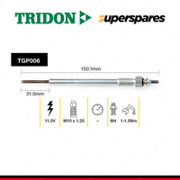 Tridon Glow Plug for Peugeot 207 WA WC 207 SW WK 3008 T8 308 SW T7 Partner 1.6L