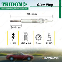 Tridon Glow Plug for Volkswagen Golf MKIII 1H1 1.9L 4cyl 66kW 1Z ALE AHU 95-97