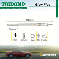 Tridon Glow Plug for Peugeot 505 551A 551D 1.8L 105C 2.2L 851B 1985-1986