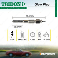 Tridon Glow Plug for Fiat Ducato 244 250 250 290 2.3L 2.8L 3.0L 2001-2023