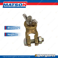 Matson HD Neg Brass Battery Terminal - 8mm stud suit cable 40mm2 Blister Pk 1