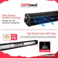 4X4FORCE 32 Inch Double Row Laser Osram LED Light Bar & Wiring Loom Harness Kit