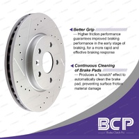 BCP Front + Rear Slotted Brake Rotors for Honda Jazz S GK GF GK3 1.3L L13B3 73kW