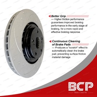 BCP Front + Rear Slotted & Dimpled Brake Rotors Drums for Toyota Dyna BU300 5.5t