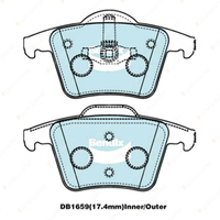 8Pcs Front + Rear Bendix Euro Brake Pads Set for Volvo XC90 275 2.5 2.9 3.2 AWD