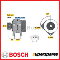 Bosch Alternator for VW Caravelle T4 70 Golf MK 3 1H Polo Transporter Vento