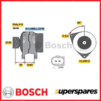 Bosch Alternator for Audi A4 B6 8E B6 8H A6 C5 4B 2.4L 3.0L 120 Amp 2001-2005