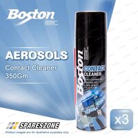 3 x Boston Contact Cleaner Maintenance Aerosol 350 Gram Fast-Evaporating Cleaner
