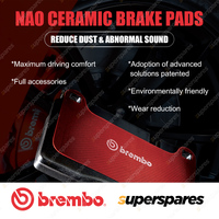 Rear Brembo UV Disc Brake Rotors + NAO Brake Pads for Ford Focus II 2.0L 05-12
