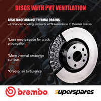 2x Front Brembo UV Coated Disc Brake Rotors for Jeep Compass MK49 Patriot MK74