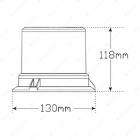 LED Autolamps Amber Strobe Rotate Warning Beacon Light 130mm Round x 118mm Lamp