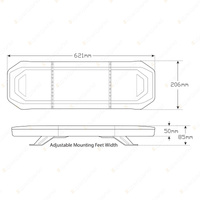 LED Autolamps Amber Emergency Light Bar Clear Lens 96 LED Flashing Warning Lamp