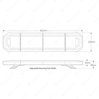 LED Autolamps Amber Emergency Light Bar Clear Lens 128 LED Flashing Warning Lamp