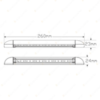 LED Autolamps Caravan Awning Light - Black Bracket 24V 26cm Camping Lamp Blister