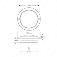 LED Autolamps Amber Round Rear Indicator Light Amber Lens 12V 21 LED Lamp Bulk