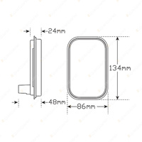 LED Autolamps Amber Indicator/Reflector Light 12-24 Volt 4 LED Lamp Only Bulk
