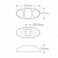 LED Autolamps Amber Side Marker/CAT5 Side Direction Indicator Light 14 LED Bulk