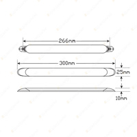 LED Autolamps Interior Strip Light Inbuilt On/Off Switch 12V 61 SMD Single Bulk