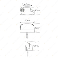 LED Autolamps LED Licence Plate Light with Black Housing 4 LED Lamp Single Bulk