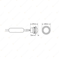 LED Autolamps Side Marker Light with Female 2 Pin Plug 12-24V 3 LED Lamp