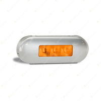 LED Autolamps Amber Side Marker Light Amber Lens Brushed Bezel 3 LED Blister