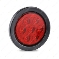 LED Autolamps Stop Tail Light Red Lens with Grommet Plug 12-24V 115mm Round Bulk