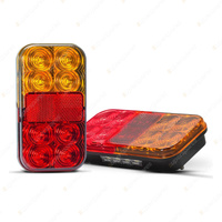 LED Autolamps Stop Tail Indicator Reflector Licence Light 8 LED Lamp 2 Blister