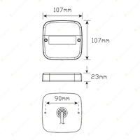 LED Autolamps Stop Tail Indicator Light with 4 Pin Plug 12V 8 LED Lamp Bulk