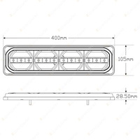 LED Autolamps RHS Stop Tail Reverse Light Sequential Indicator 385mm Bulk