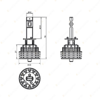 LED Autolamps H1 LED HeadLight Single Beam 9x3 Watts/Cluster Twin Blister