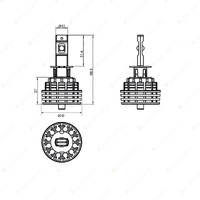 LED Autolamps H3 LED HeadLight Single Beam 9x3 Watts/Cluster Twin Blister