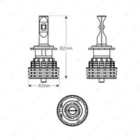 LED Autolamps H7 LED HeadLight Single Beam 9x3 Watts/Clusterd Twin Blister