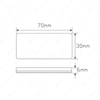 LED Autolamps Red Reflex Reflector 70x30x6mm Truck Caravan Trailer Box of 50