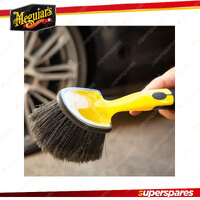 Meguiar's Supreme Shine Wheel Face Brush - Ergonomic Designed Rubber-Grip Handle