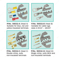 Narva Professional Ratchet Crimping Kit Including 4 interchangeable heads