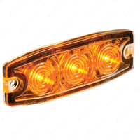 4 x Narva High Powered Low Profile Led Warning Light Amber - 3 x 1W LEDs 85213A