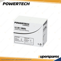 Powertech Lithium LiFePO4 Battery Deep Cycle BMS 12.8V 100Ah Camping Power