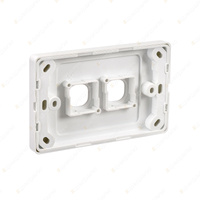 Projecta 2 Gang Blank Switch Plate - White Switch Grid and Cover Plate