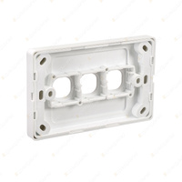 Projecta 3 Gang Blank Switch Plate - White Switch Grid and Cover Plate