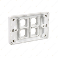 Projecta 4 Gang Blank Switch Plate - White Switch Grid and Cover Plate