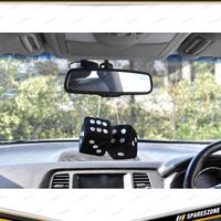 Pro-Kit Groovy Fluffy Dice - Black Color Automotive Interior Accessory