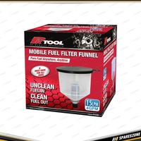 PK Tool 2L Mobile Fuel Filter Funnel - 15LPM / 4GPM Removable Filter