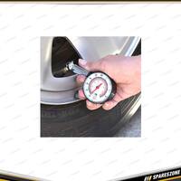 Pro-Tyre Tyre Gauge - 100Lb Dial 10-100psi 20-700KPA Plastic Body Acrylic Lens