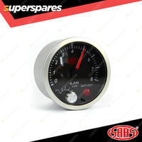 SAAS Tachometer Petrol 0-8K RPM Shiftlight 80mm Black Street Series 12V