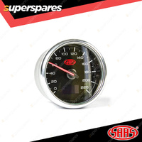 SAAS Speedometer Gauge 0 - 220 KPH 80mm In Dash Black Muscle Series 3