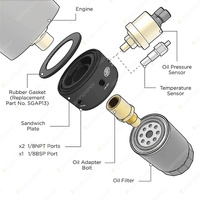 SAAS Oil Filter Sandwich Plate Kit for Daihatsu Delta V138 3.0L Diesel 2004-On