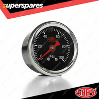 SAAS Fuel Pressure Gauge 0 - 100 Psi Liquid Filled 41mm Black Face